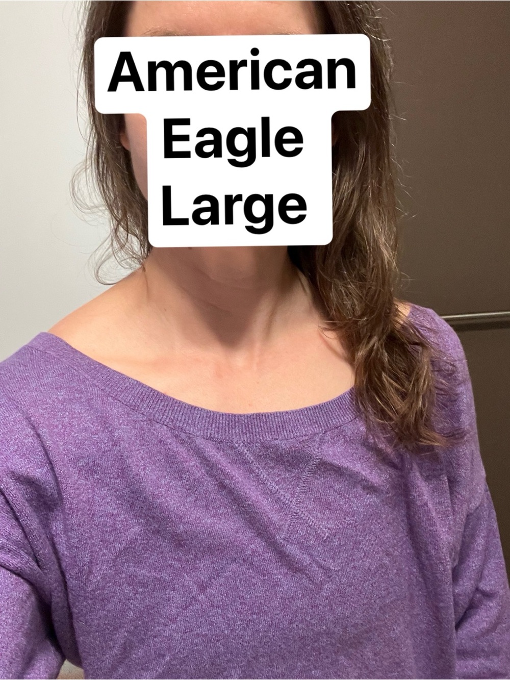 American Eagle Light 100% cotton Boatneck knit Grape Purple sweater.Large medium